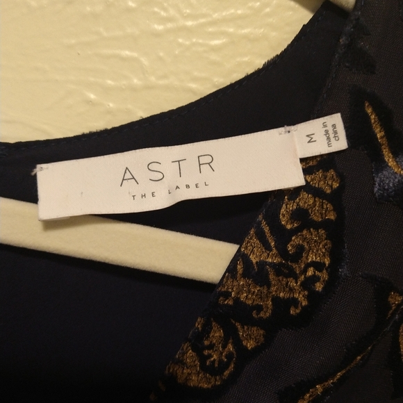 ASTR Burnout Velvet Split Sleeve Mini Dress - Picture 3 of 4